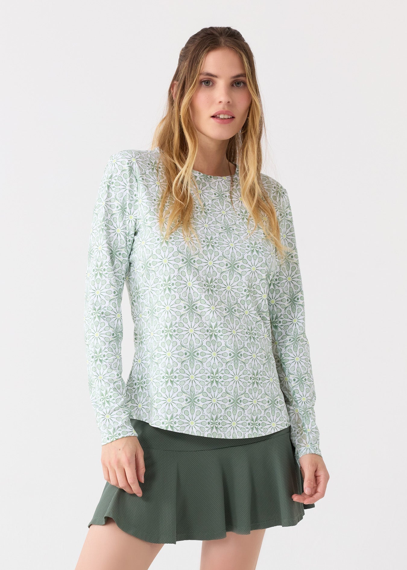  Cabana Life Tennis Long Sleeve Performance Top - XS - Bonton