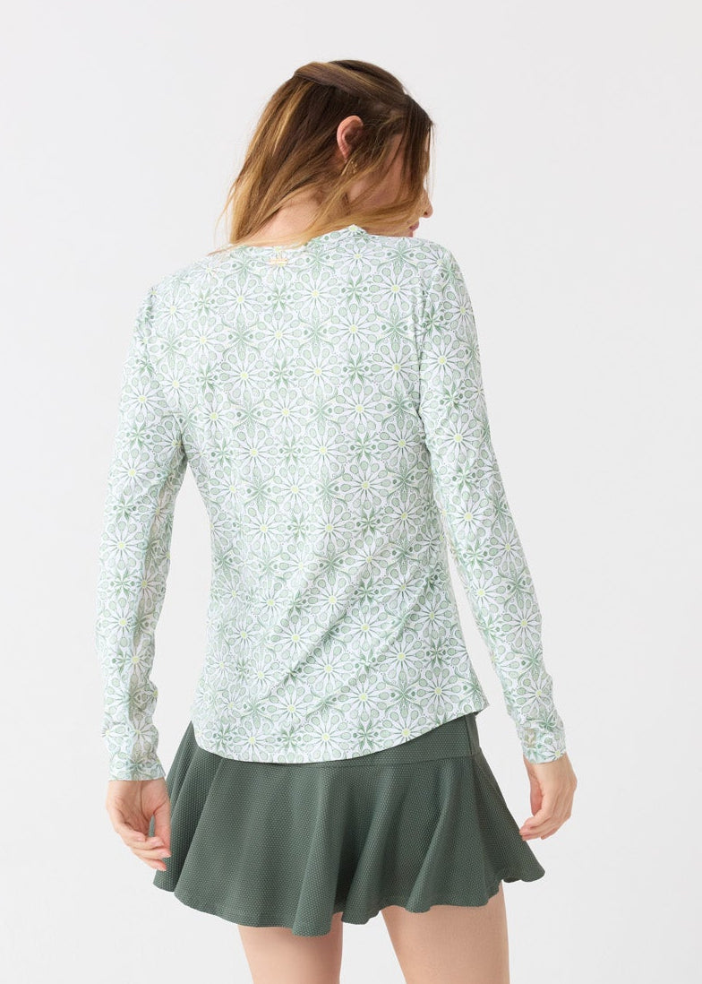  Cabana Life Tennis Long Sleeve Performance Top - XS - Bonton