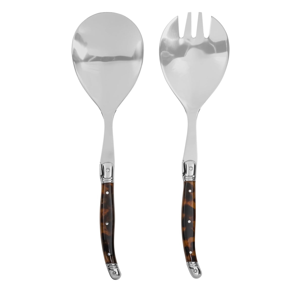  French Home French Home 2-Piece Set of Laguiole Connoisseur Tortoise Shell Salad Servers - Default Title - Bonton
