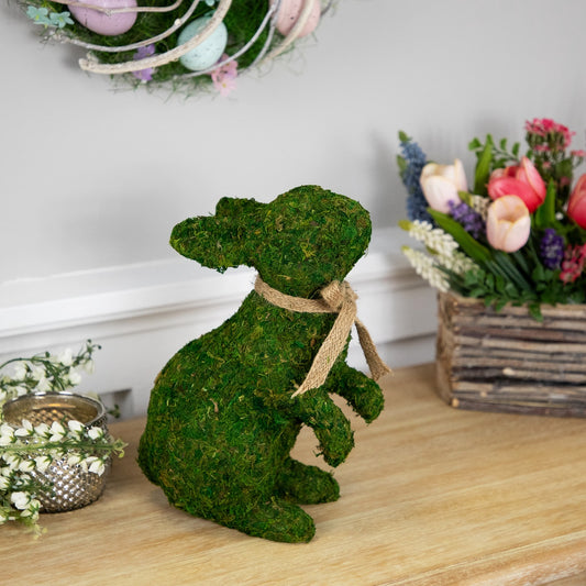 Standing Moss Easter Rabbit Figurine - 10"