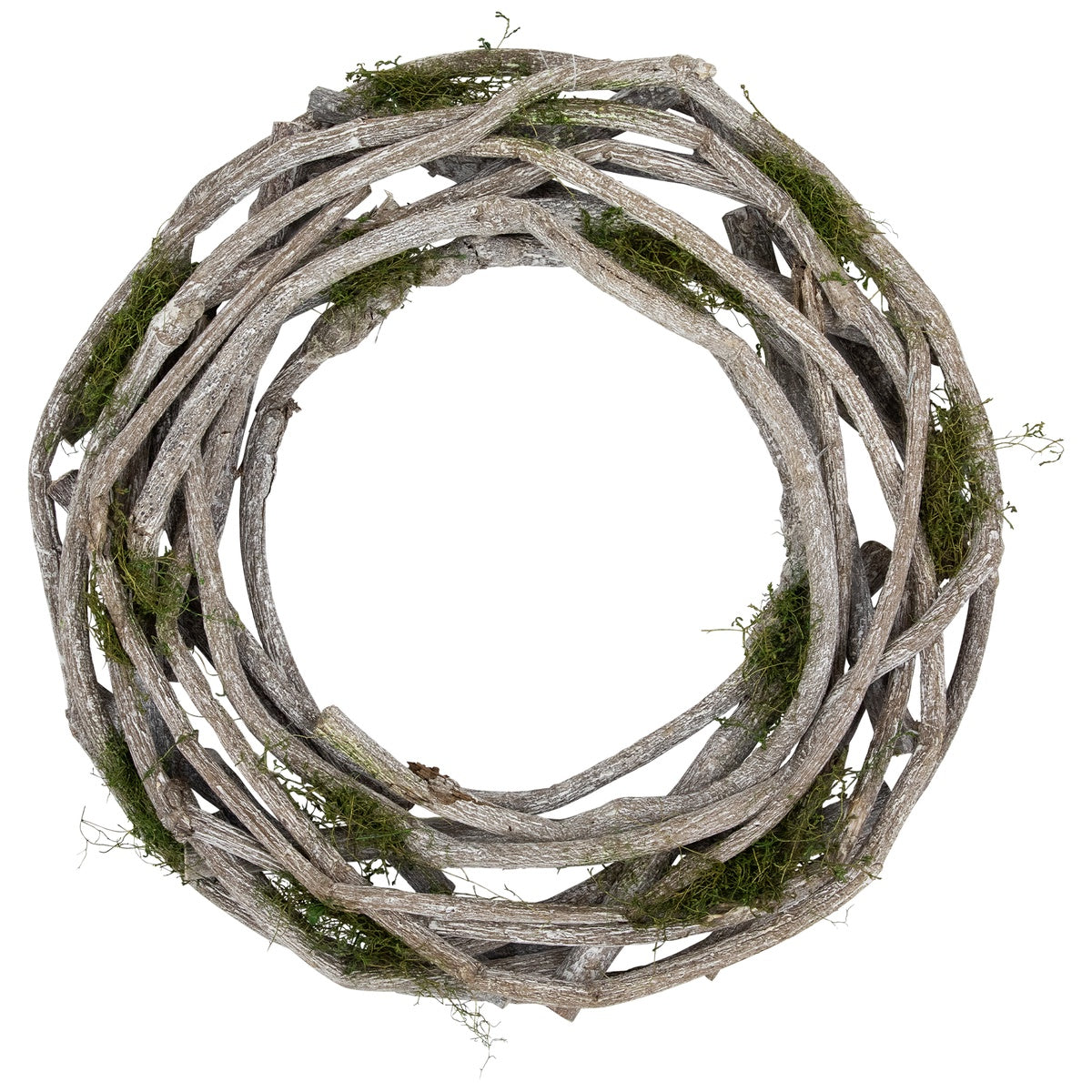  Northlight Twig and Moss Artificial Weathered Spring Wreath - 14.5