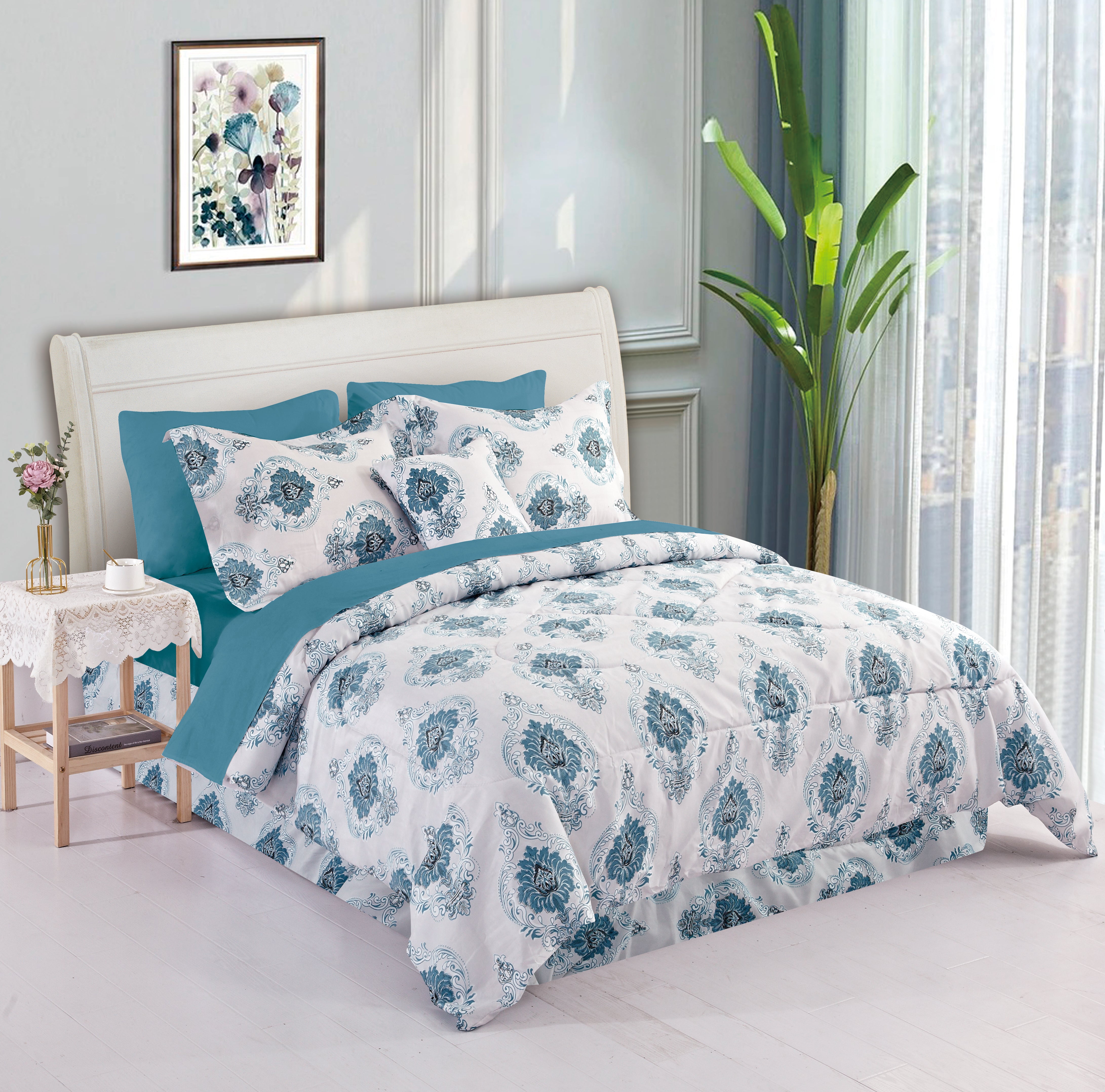  Bibb Home Bibb Home 8 Piece Comforter Set - Queen - Bonton