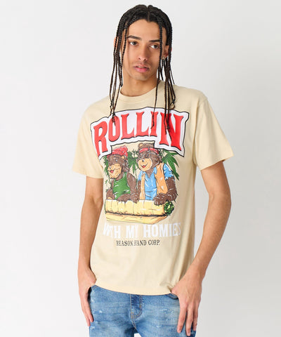 Cheech & Chong Rollin Homies Short Sleeve Tee - Khaki