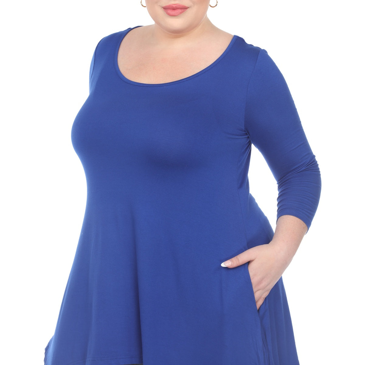  White Mark Plus Size Makayla Tunic Top - 1X - Bonton