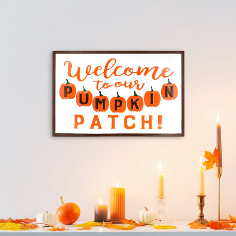 Autumn Harvest "Welcome to Our Pumpkin Patch!" Wall Decoration - 20.25" - Orange