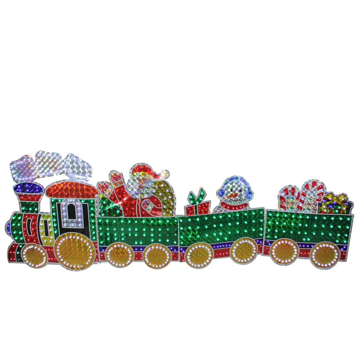  Northlight 4-Piece Holographic LED Lighted Motion Train Set Outdoor Christmas Decoration - 35