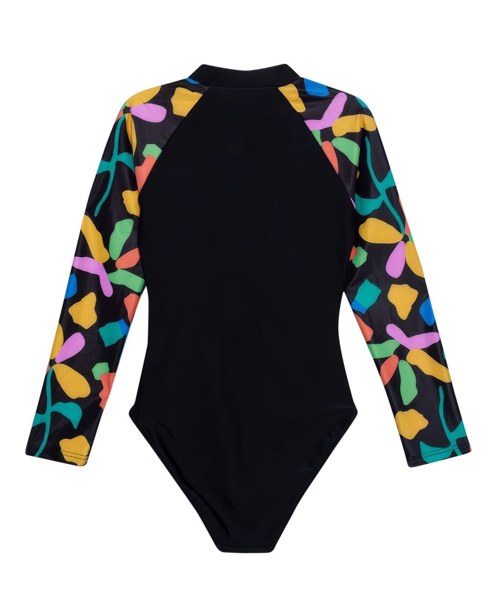  Gottex Kids Spice Long Sleeve Zip Up Rash Guard One Piece Swimsuit - GOTTEX KIDS SPICE - Bonton
