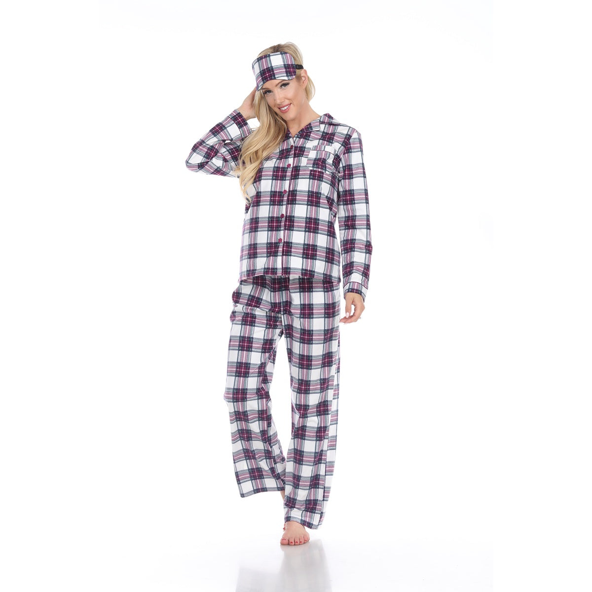  White Mark Women's Three Piece Pajama Set - S - Bonton