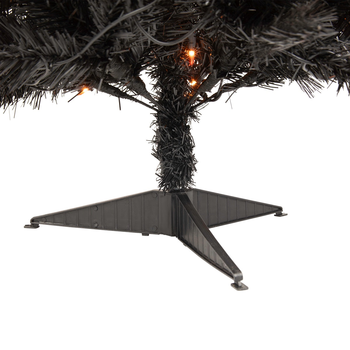  Northlight Pre-Lit Medium Black Noble Spruce Artificial Halloween Tree - 3' - Orange Lights - 3' - Bonton