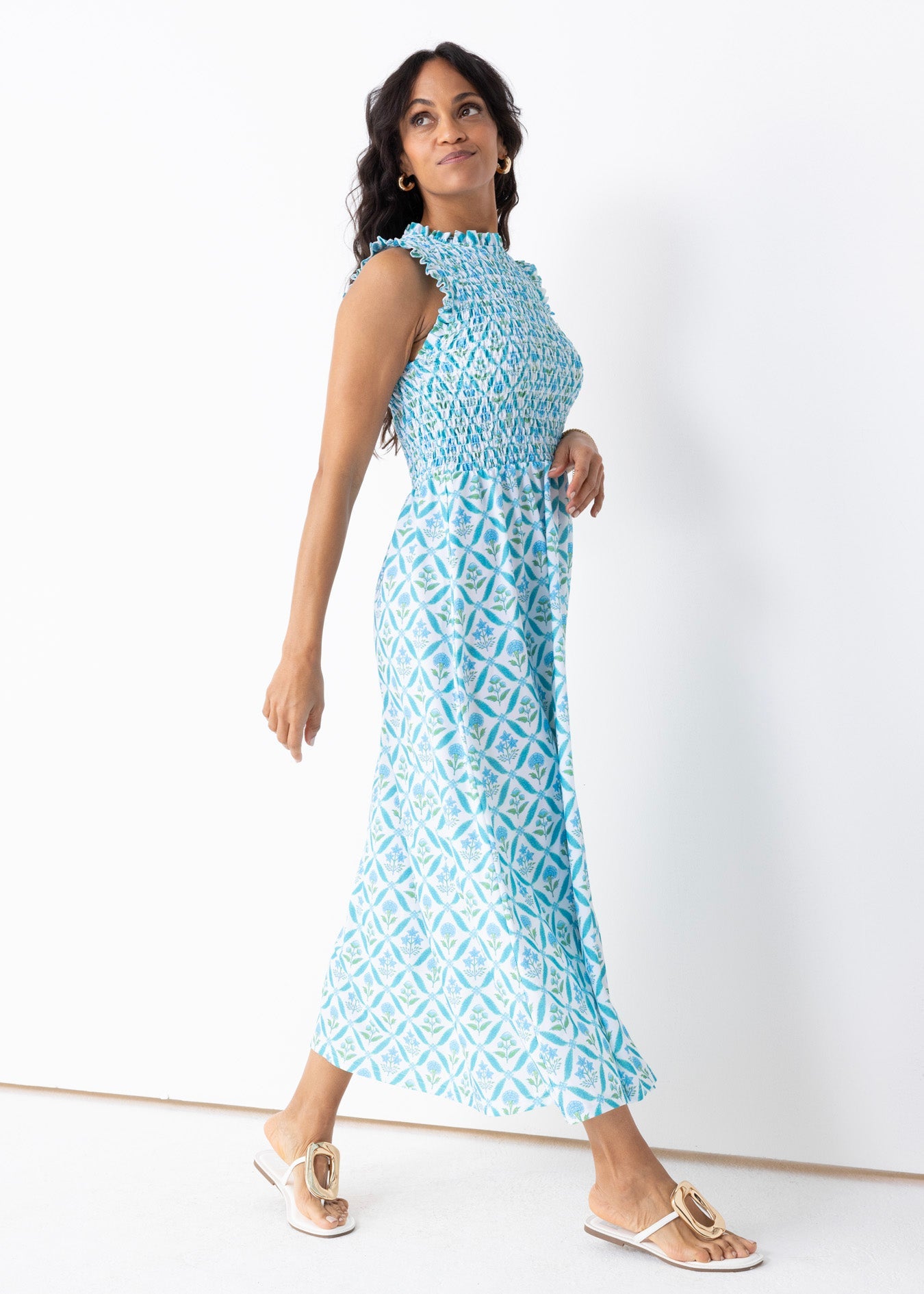  Cabana Life Rosemary Beach Smocked Maxi Dress - XS - Bonton
