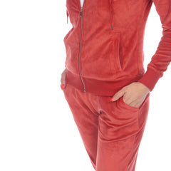 Women's 2 Piece Velour Tracksuit Set