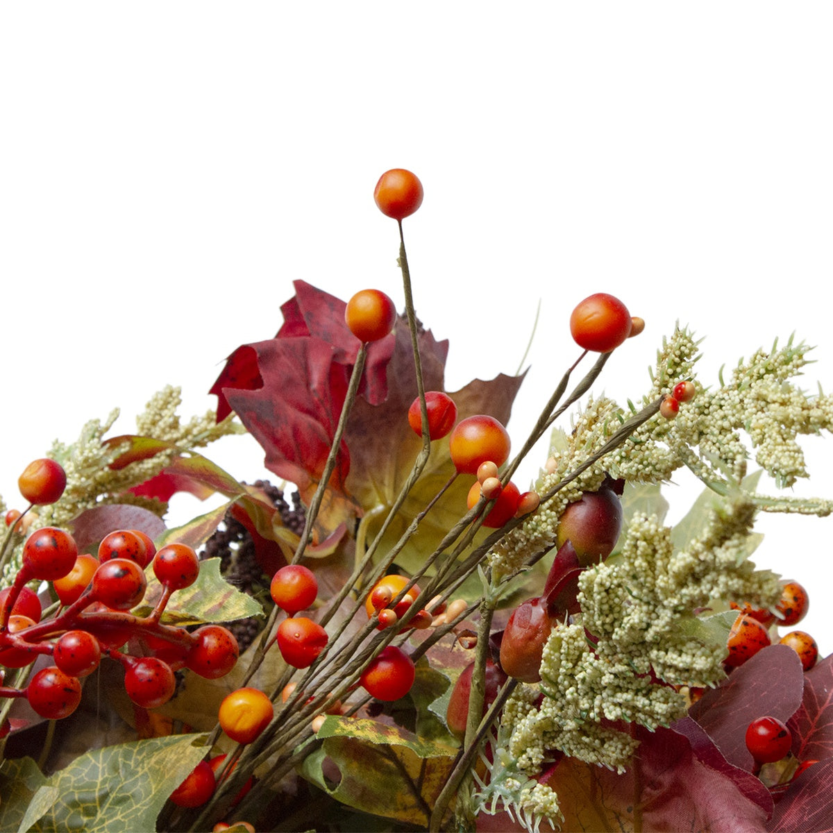  Northlight Leaves and Berries Artificial Fall Harvest Wreath - 20-Inch  Unlit - Default Title - Bonton