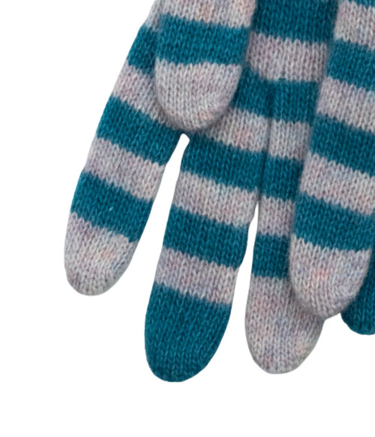 Striped Gloves Ash Blue/H Lav