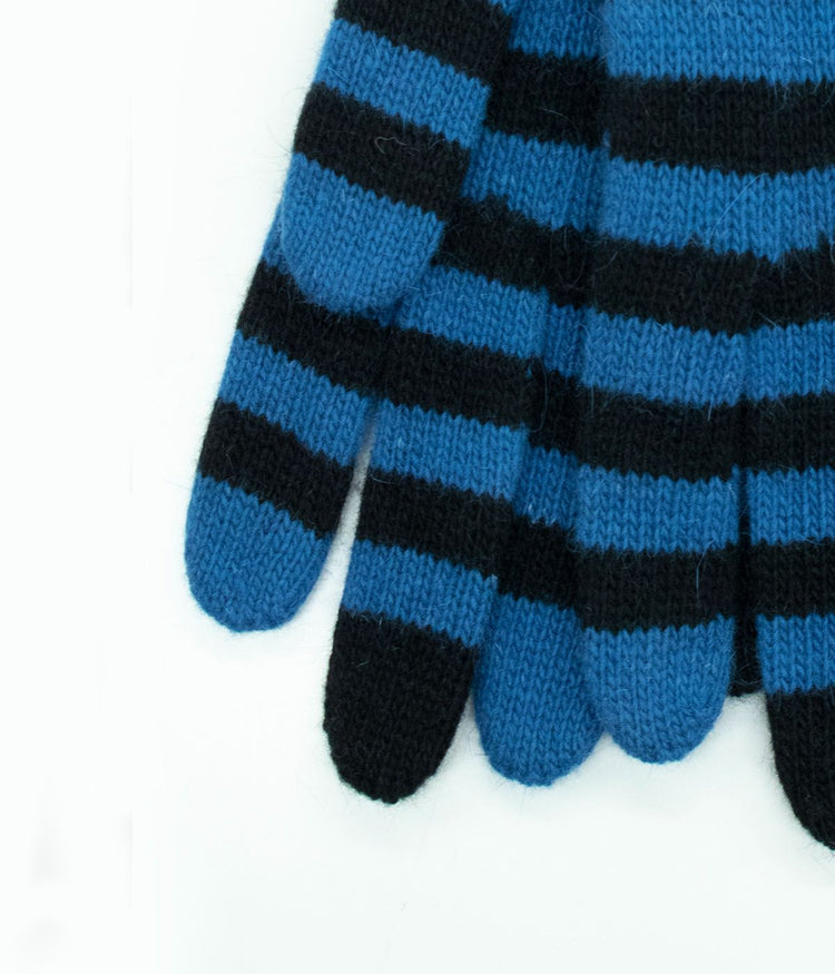 Striped Gloves Black/Sky Diver
