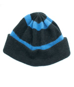 Striped Hat With Folded Cuff Black/Sky Diver