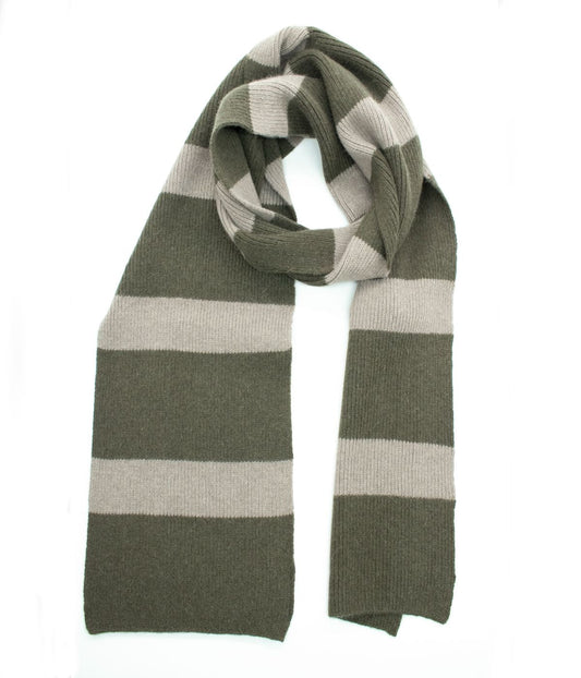 Striped Scarf Dark Khaki/Woodsm