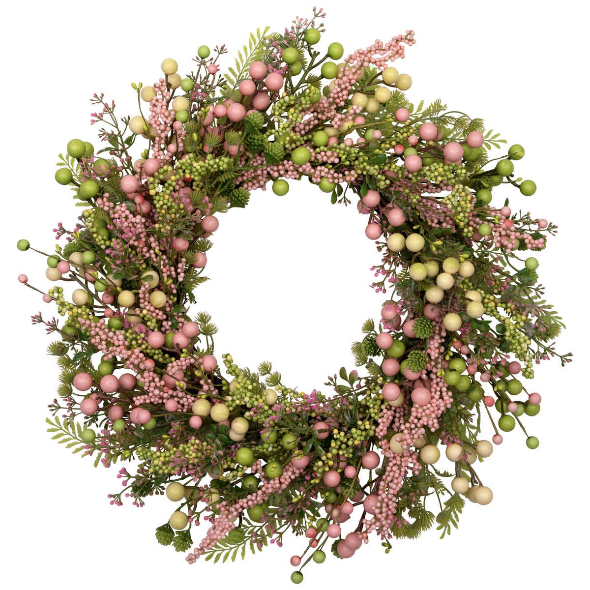  Northlight Berries and Olives Artificial Spring Wreath - 25