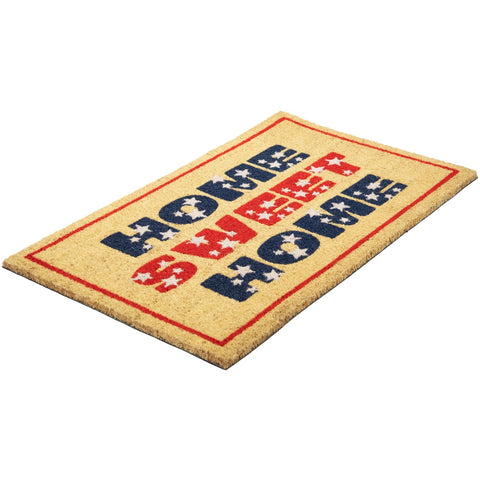 Red and Blue Americana Home Sweet Home Coir Outdoor Doormat 18" X 30"