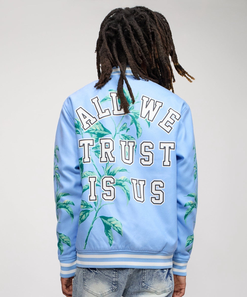  Reason Clothing Dove Wool Varsity Jacket - Light Blue - LIGHT BLUE - Bonton
