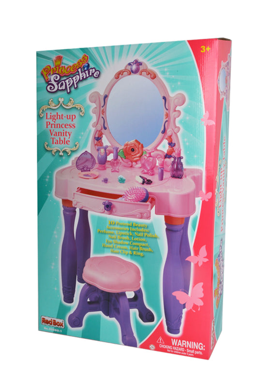 Red Box Pretend Play Kid's Light Up Princess Vanity Table