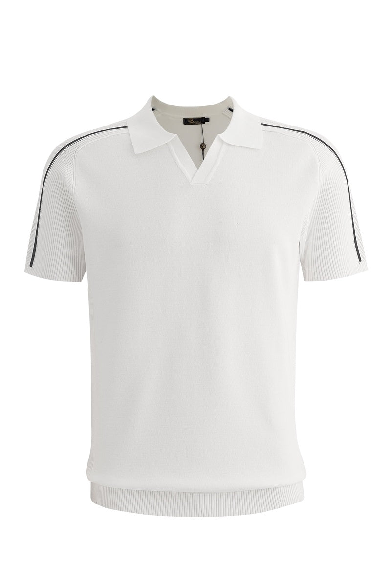  Barocco Milano Stripe Collar Polo IVORY - IVORY - Bonton
