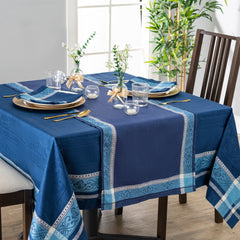 French Home Linen 71" X 100" Astra Tablecloth – Shades of Blue