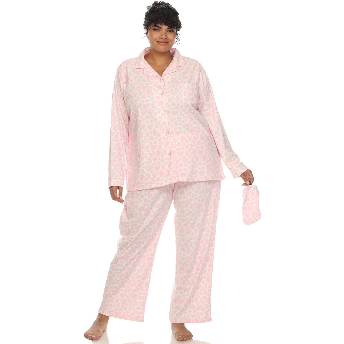  White Mark Plus Size Three-Piece Pajama Set - 4X - Bonton