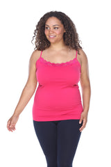 Plus Size Lace Trim Tank Top