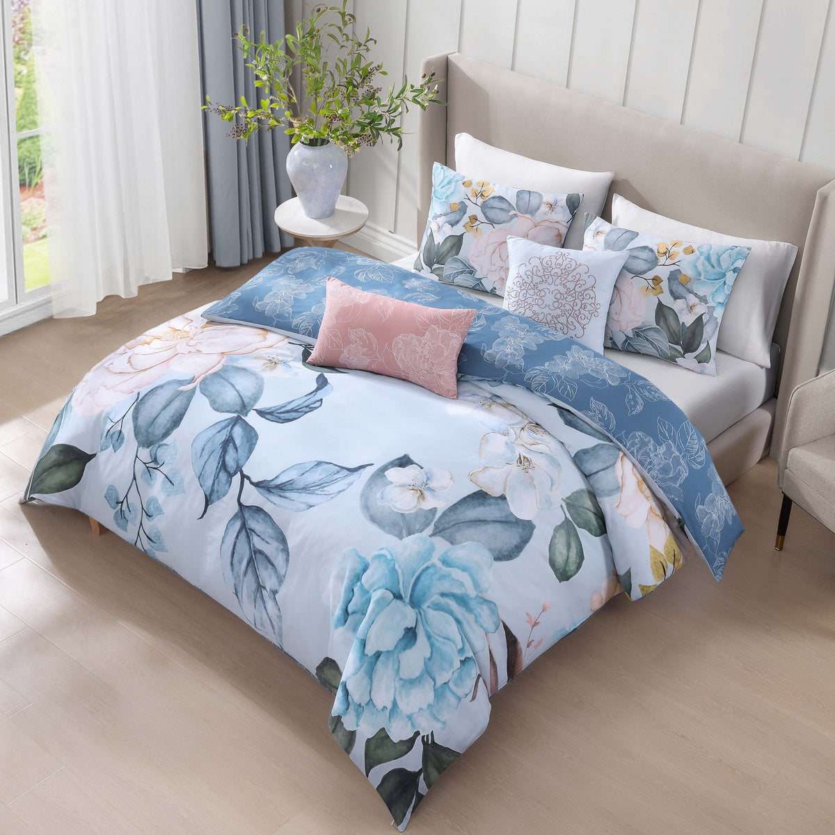  Bebejan Garden in the Sky 5 Piece Reversible Comforter Set - QUEEN - Bonton