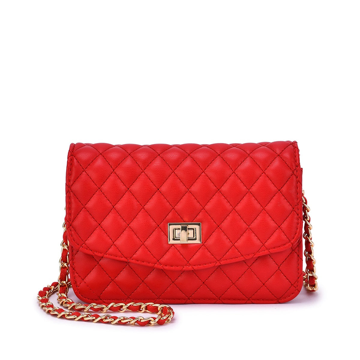  Mellow World Amanda Quilted Crossbody Clutch - White - Bonton