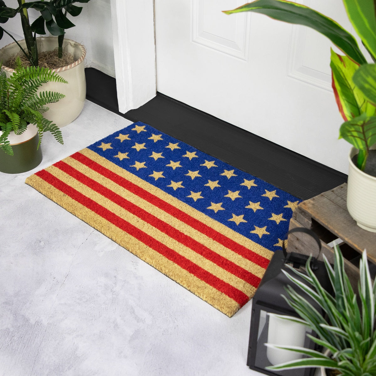  Northlight Americana Stripes and Stars Coir Outdoor Doormat - 18