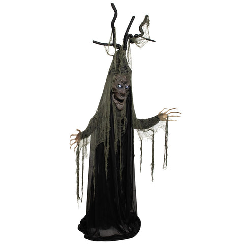 Animated Tree Man With Flashing Eyes Halloween Decoration - 7' - LED White Lights