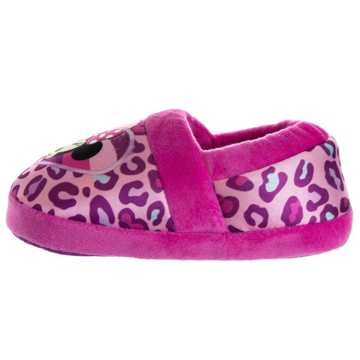  Josmo Disney Minnie Mouse Girls Dual Sizes Nylex Fabric Slippers - Hot Pink/Purple, Size: 9-10 - 6-May - Bonton