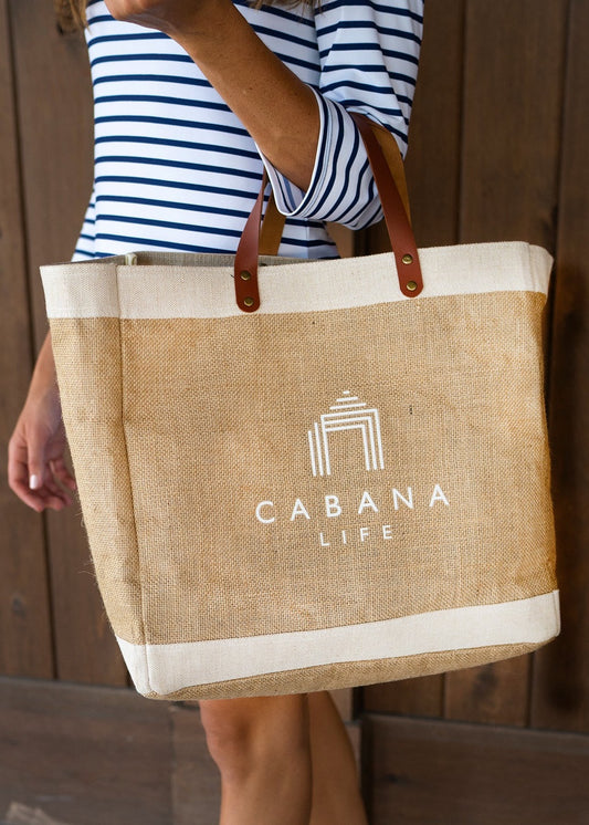 White Cabana Life Logo Jute Bag