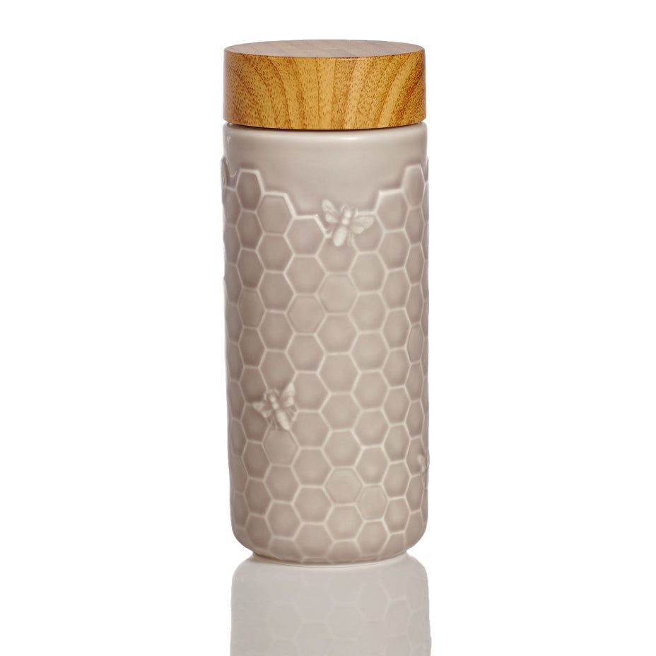  Acera Honey Bee Travel Mug - Taupe - Bonton