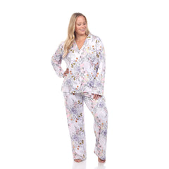 Plus Size Long Sleeve Floral Pajama Set