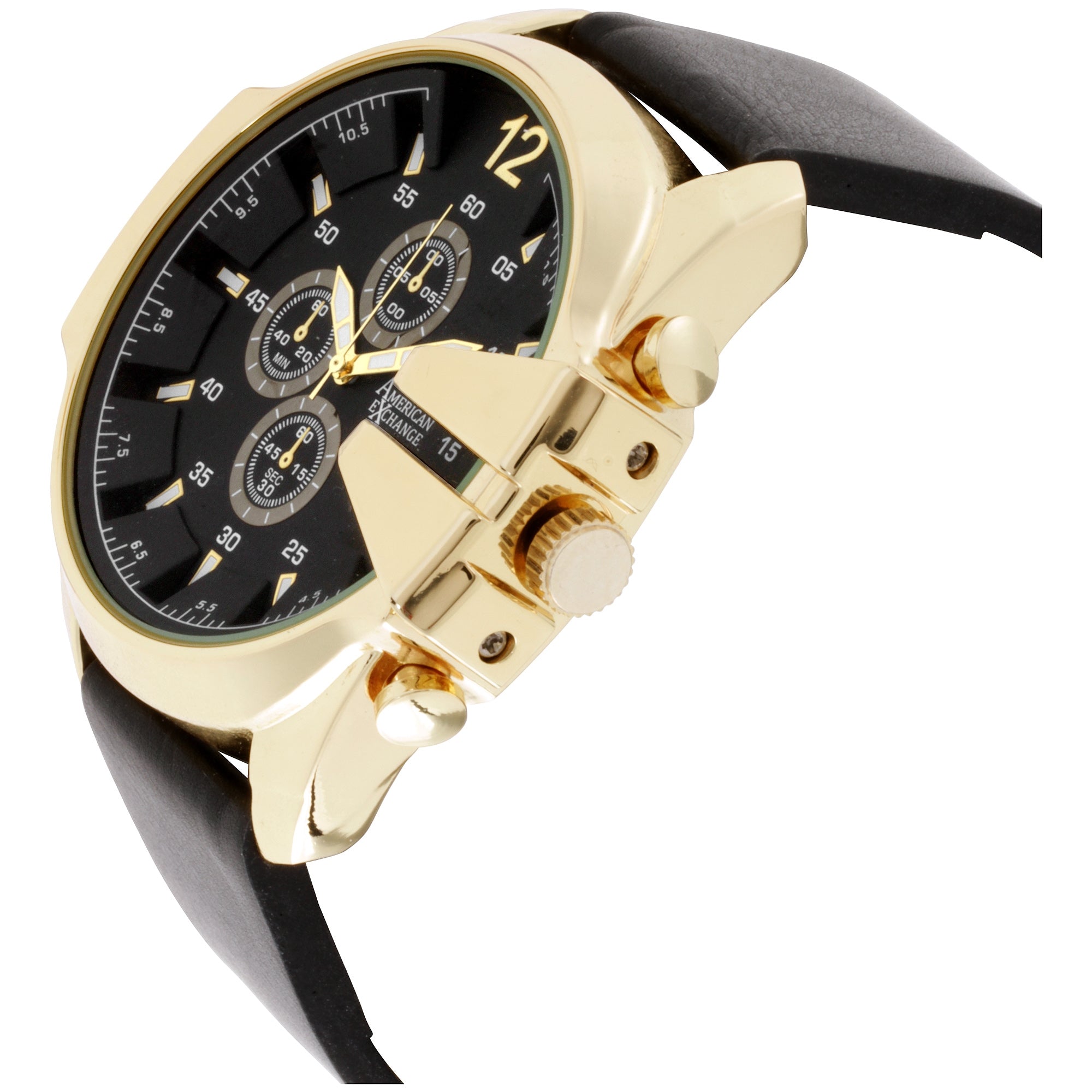  American Exchange Analog Watch-Skull Bracelet Set - Black - Bonton