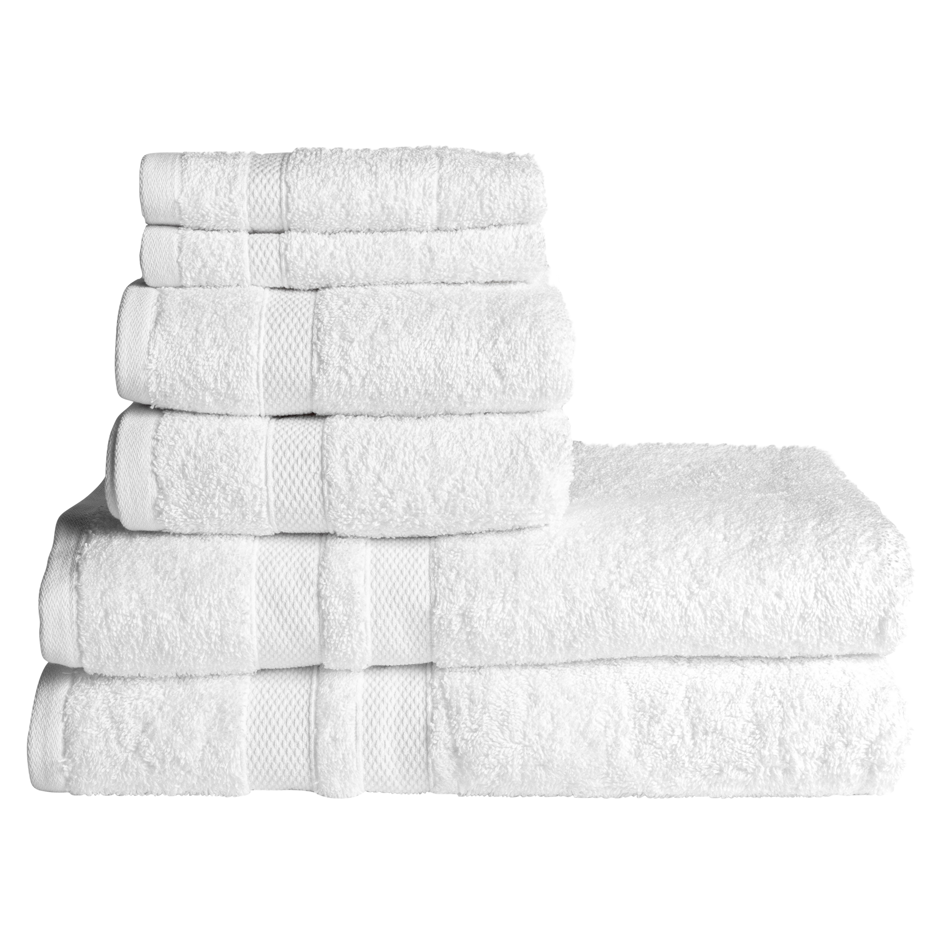  Bibb Home Bibb Home 6-Piece Luxury Combed Cotton Towel Set - Cream - Bonton