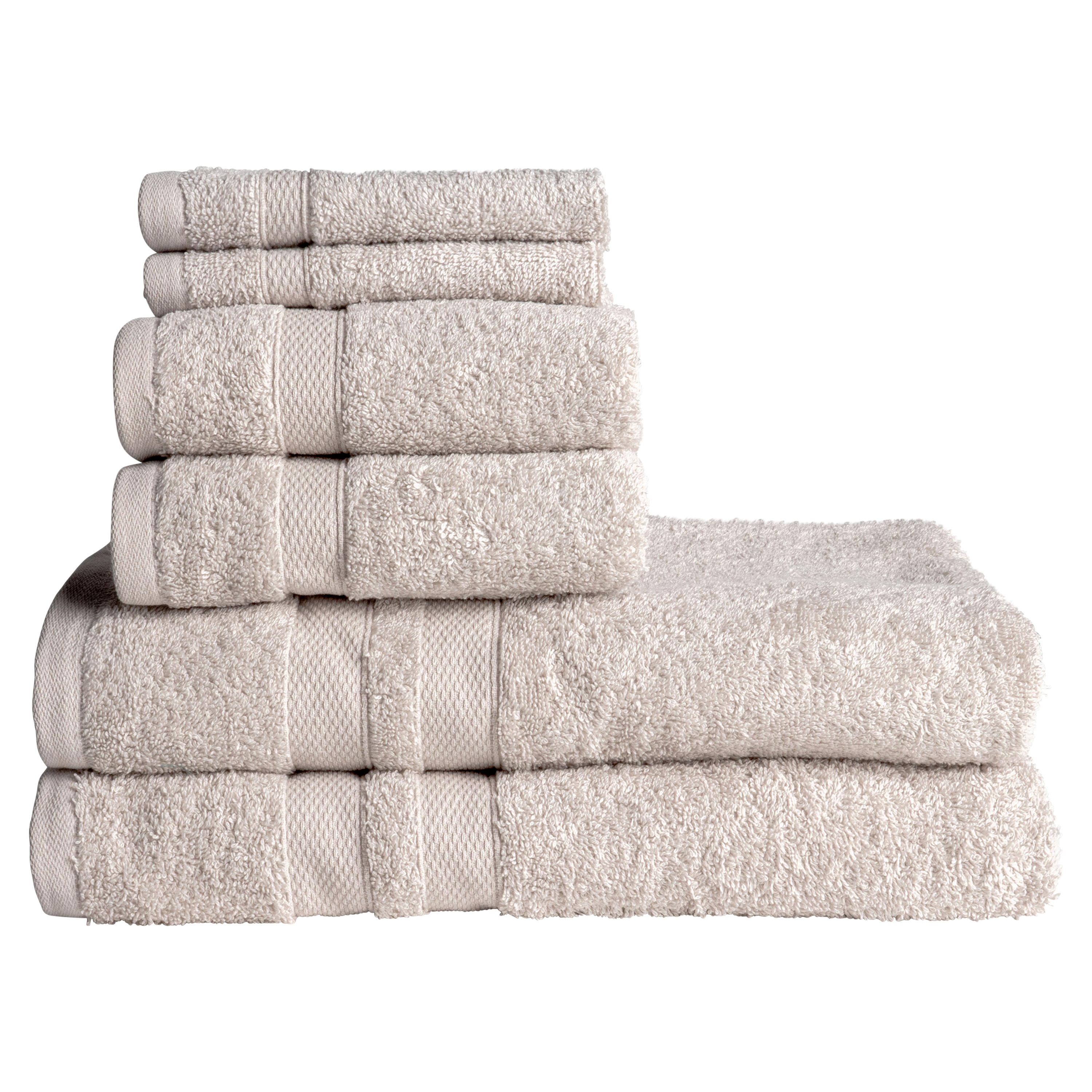  Bibb Home Bibb Home 6-Piece Luxury Combed Cotton Towel Set - Cream - Bonton