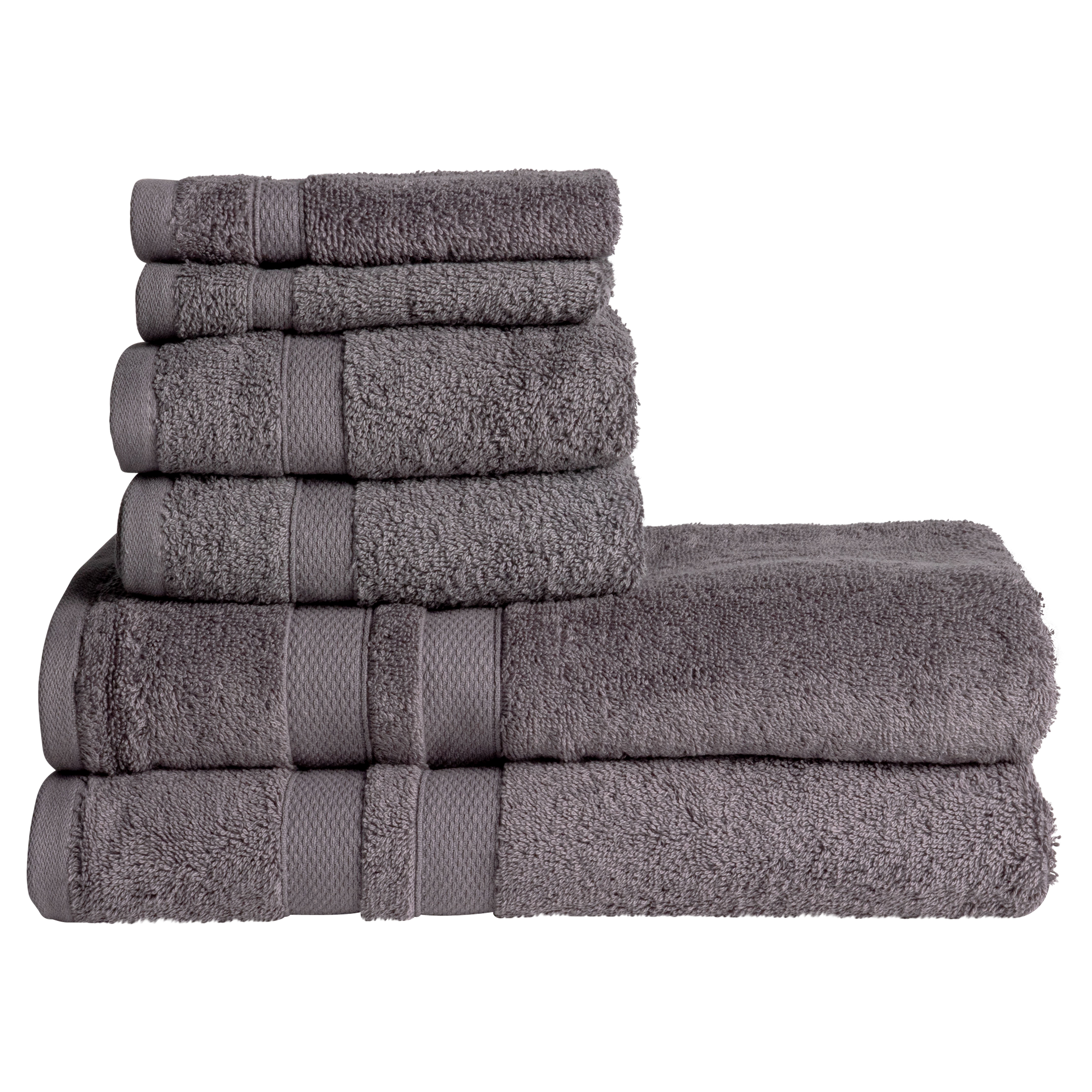  Bibb Home Bibb Home 6-Piece Luxury Combed Cotton Towel Set - Cream - Bonton