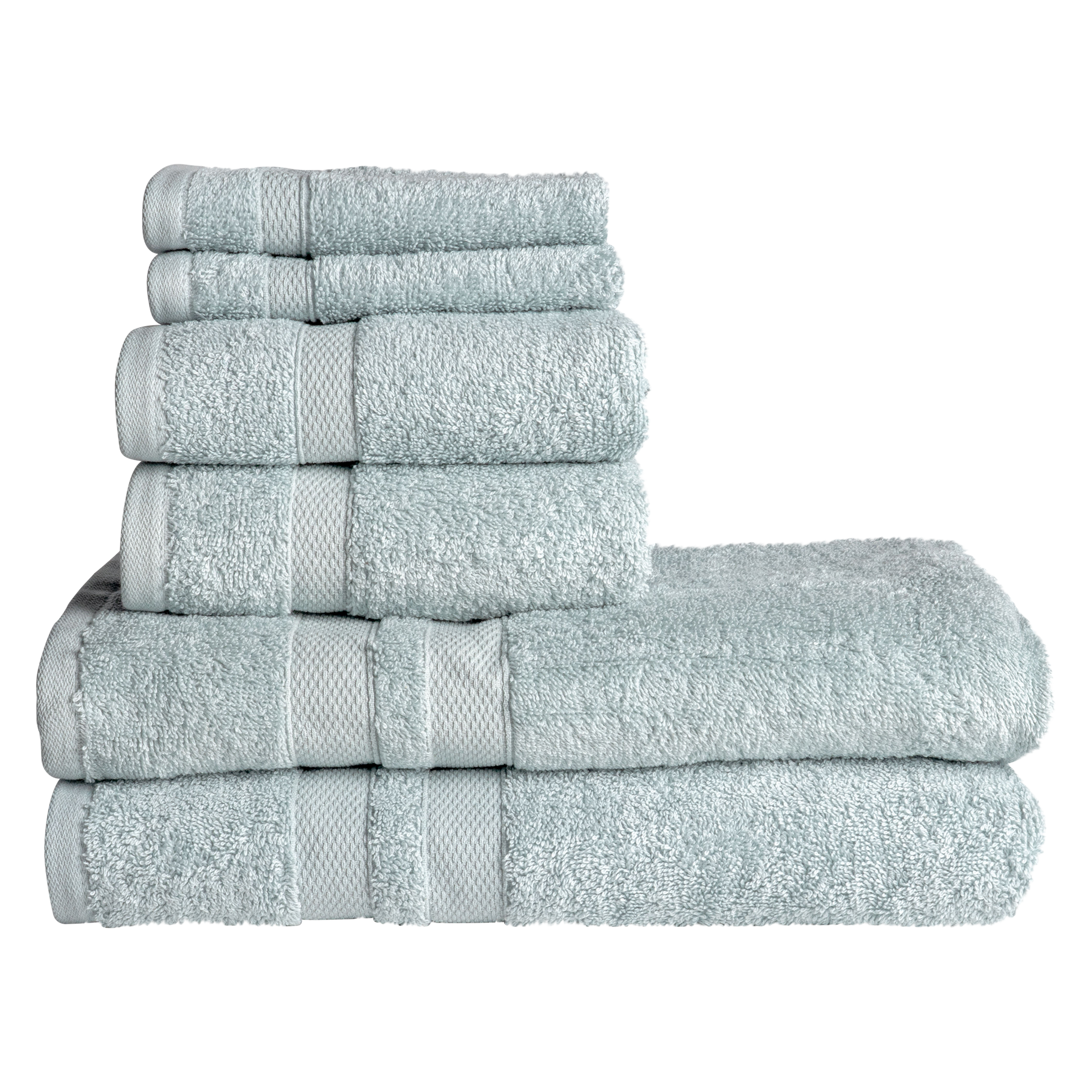  Bibb Home Bibb Home 6-Piece Luxury Combed Cotton Towel Set - Cream - Bonton