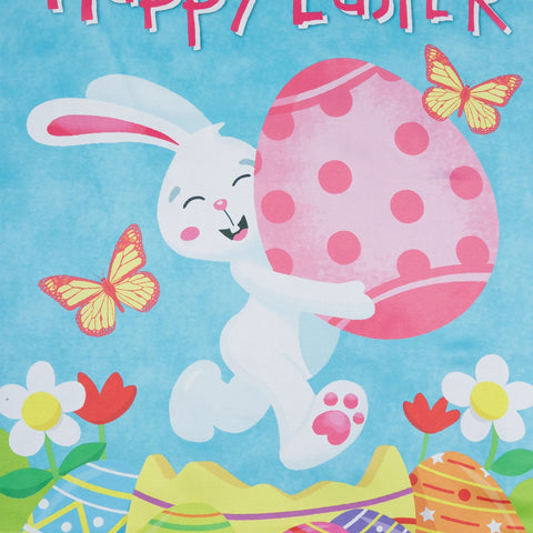 Happy Easter Bunny With Eggs Outdoor House Flag 28" X 40"