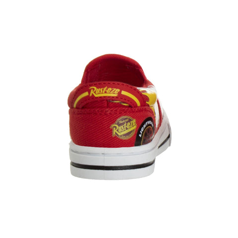Josmo Disney Boy's Lightning McQueen Cars Slip-on Shoes - Lowtop Canvas Sneakers for Boys (Sizes: 5-10 Toddlerss)