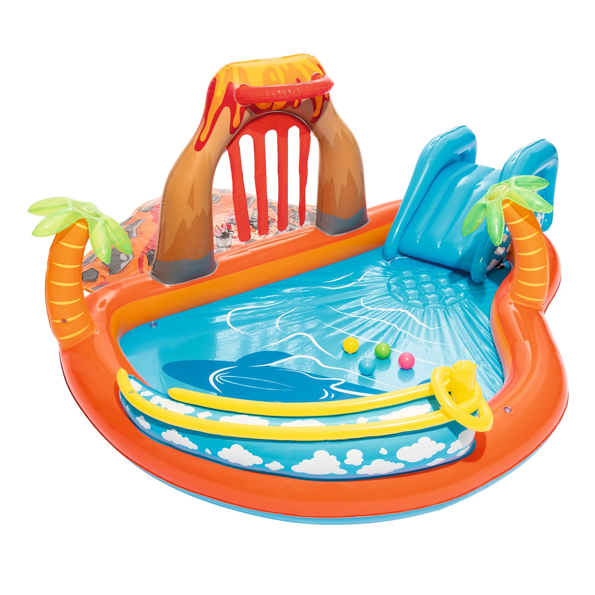  Bestway Bestway Lava Inflatable Play Center with Play Balls, Ball Ramp, Ring Toss Game, Water Blob - Multi - Bonton