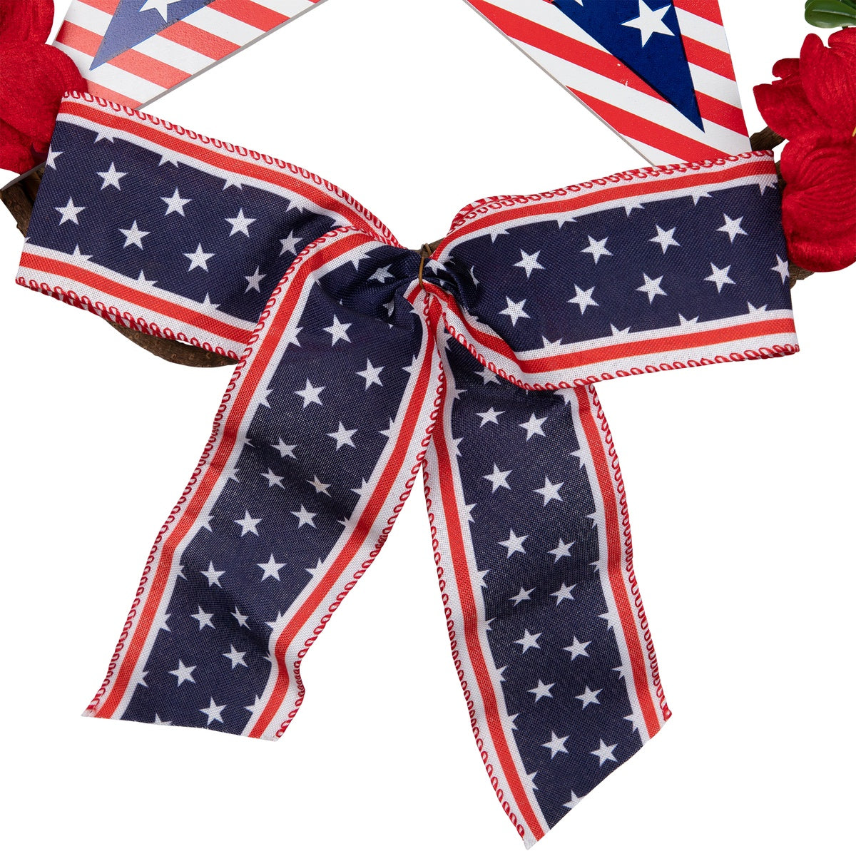  Northlight Americana Star Floral Twig Wreath - 24