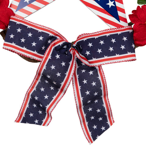 Americana Star Floral Twig Wreath - 24"