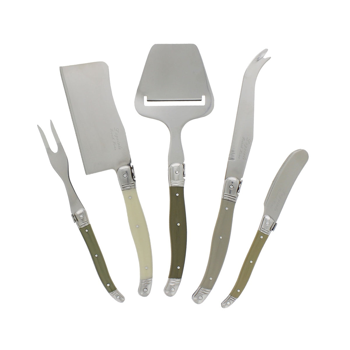  French Home 5 Piece Laguiole Mist Cheese Knife and Fork and Slicer Set - Default Title - Bonton