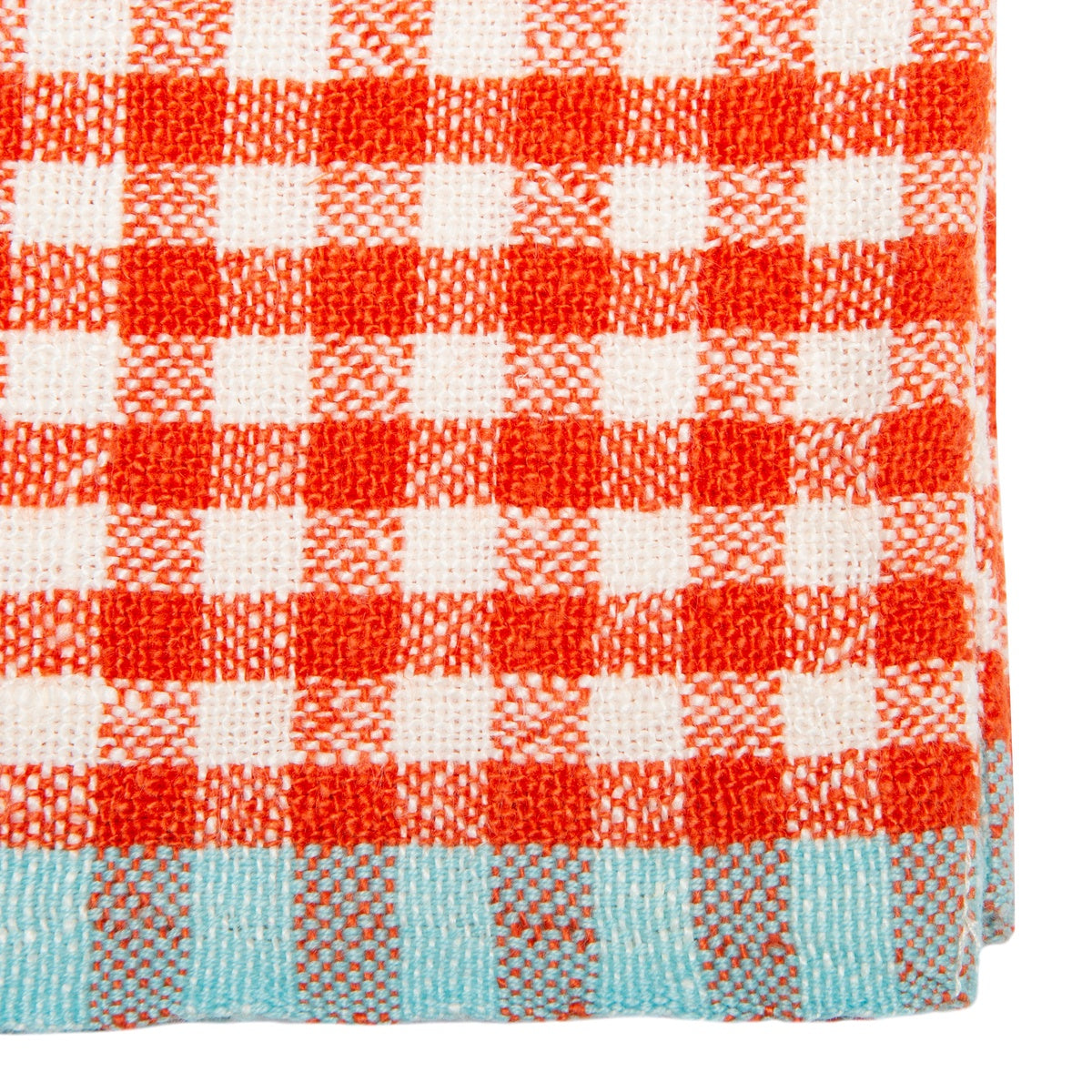  Caravan Two-Tone Gingham Towels, Set of 2 - Lime & Aqua - Bonton