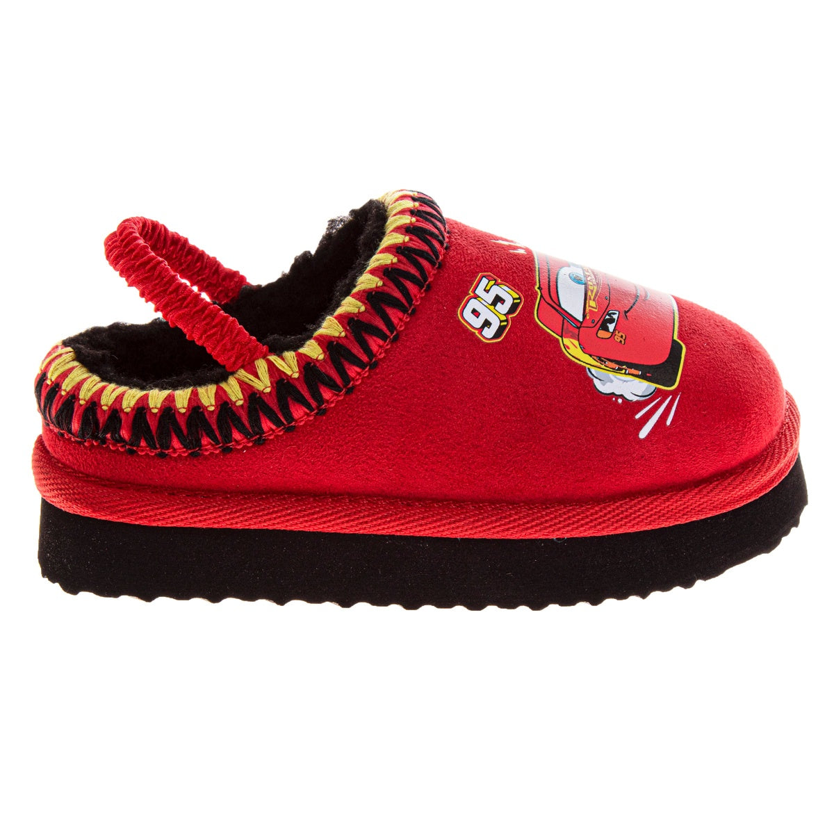  Josmo Disney Cars Snow Boys Slippers Lightning Mcqueen Boots Faux Fur Winter Mules Cozy Warm House Shoes (Toddlers) - 5-6 - Bonton