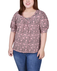 Short Sleeve Balloon Sleeve Top